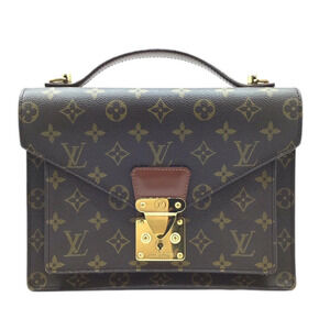 LOUIS VUITTON Monogram Monceau Handbag Shoulder Bag Brown